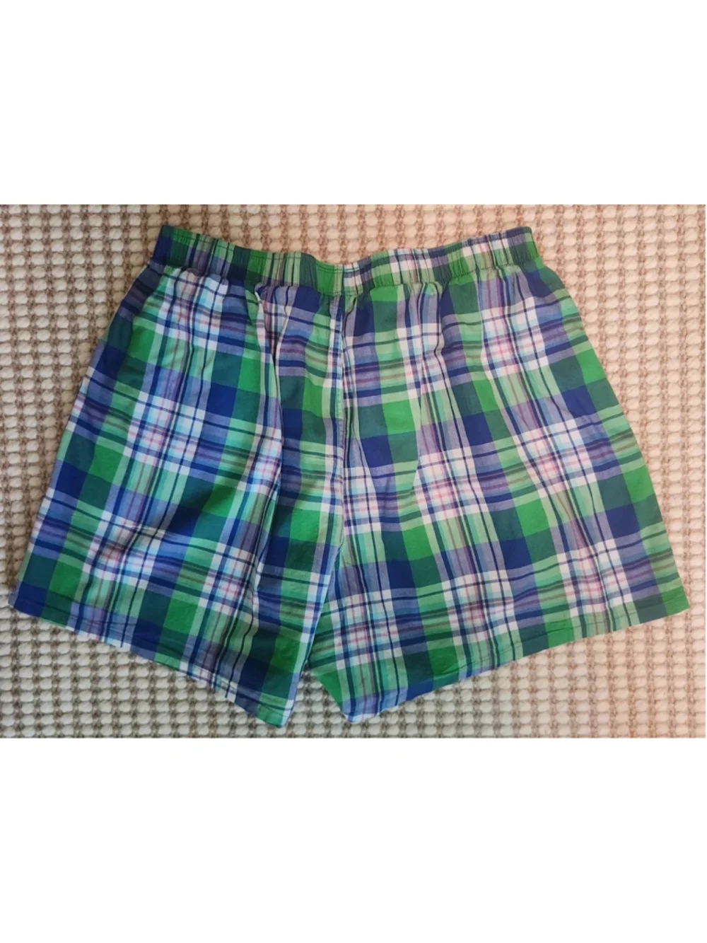 Polo Ralph Lauren Men's Plaid Boxer Shorts Size Large Green Blue Pink Pony Cotto
